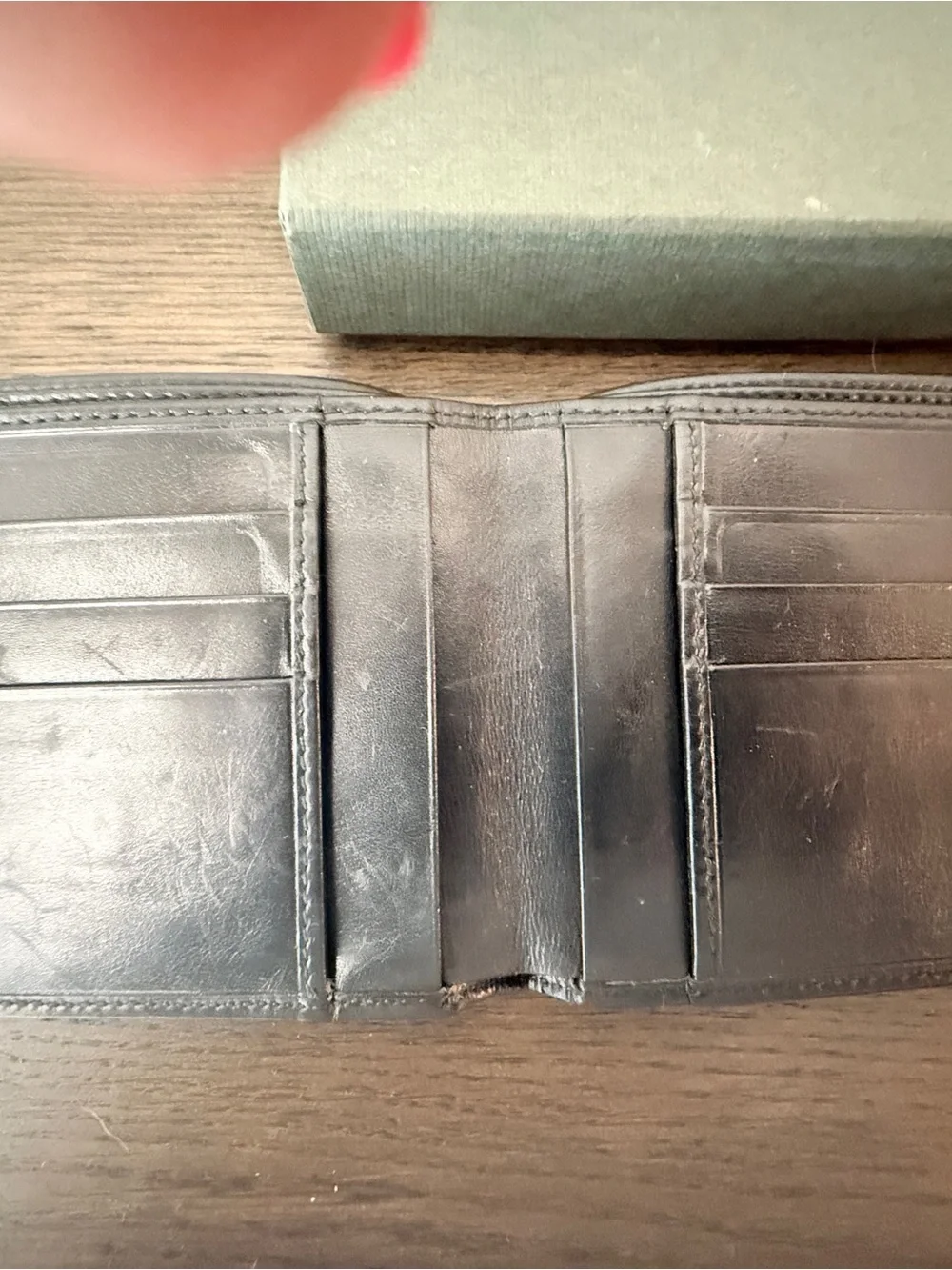 Gucci Black Smooth Leather Bifold Wallet with Metal Plaque